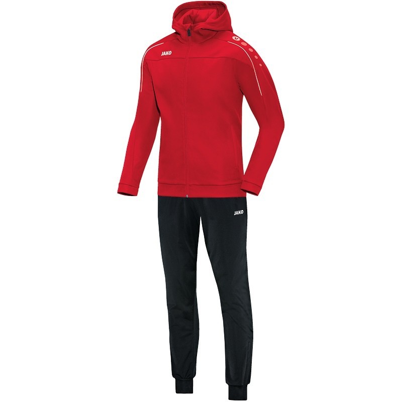 Trainingsanzug Polyester Classico mit Kapuze / Shiny-Polyester-Tricot