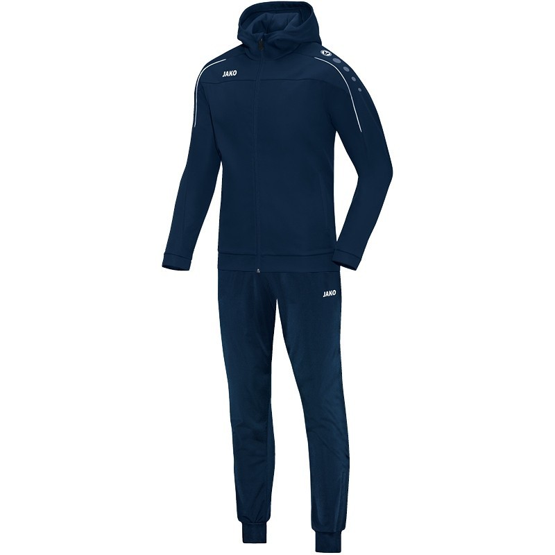 Trainingsanzug Polyester Classico mit Kapuze / Shiny-Polyester-Tricot